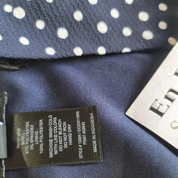 NWT En Focus Studio Women Navy Blue Polka Dot V-Neck Jumpsuit sz 6 - Picture 12 of 12